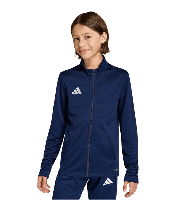 adidas Entrada 26 Trainingsjacke Kids Dunkelblau - weiss