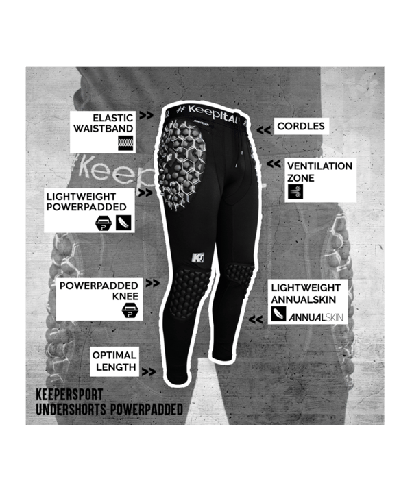 KEEPERsport Torwart Unterziehhose PP/KP Kids F999 - schwarz