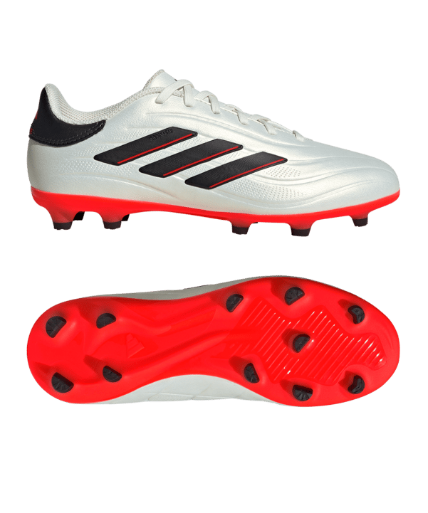 adidas COPA Pure 2 League FG Solar Energy Kids Weiss Schwarz Rot - weiss