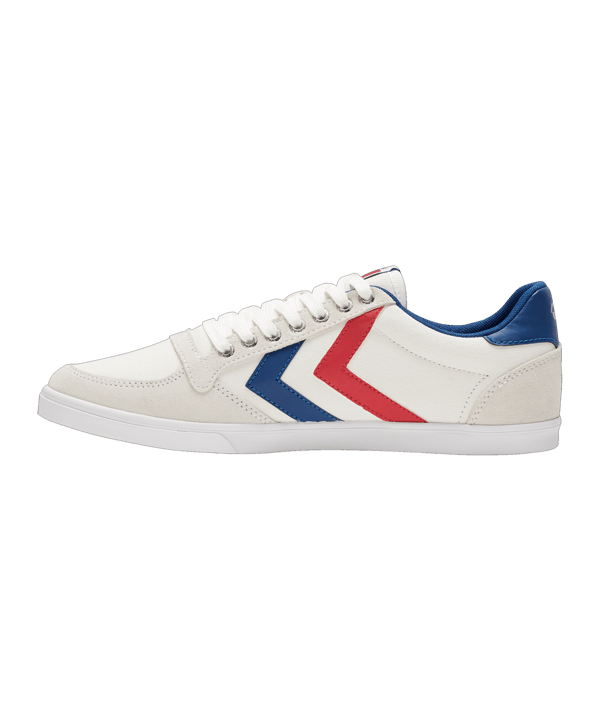 Hummel Slimmer Stadil Low Weiss Blau Rot F9228 - weiss