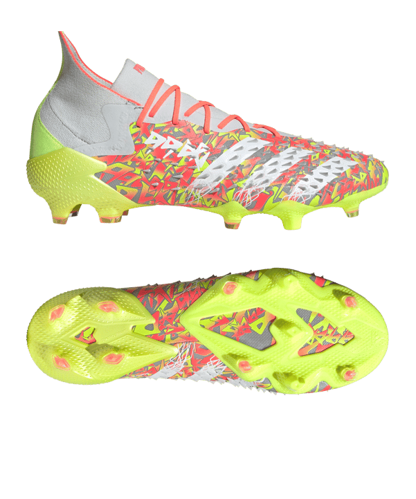 adidas Predator FREAK.1 FG NumbersUp Grau Gelb Rot - grau