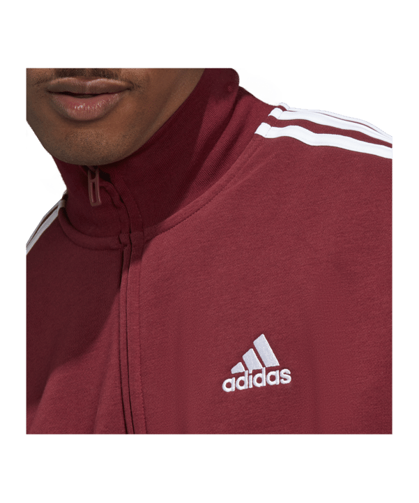 adidas Sportswear Basic 3-Stripes French Terry Track Suit Burgundy - rot