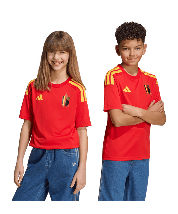 adidas KBVB Belgien Fan Trikot Home WM 2026 Kids Rot - rot