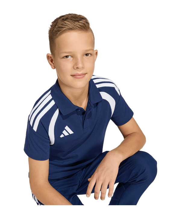 adidas Tiro 26 League Polo Kids Dunkelblau - weiss