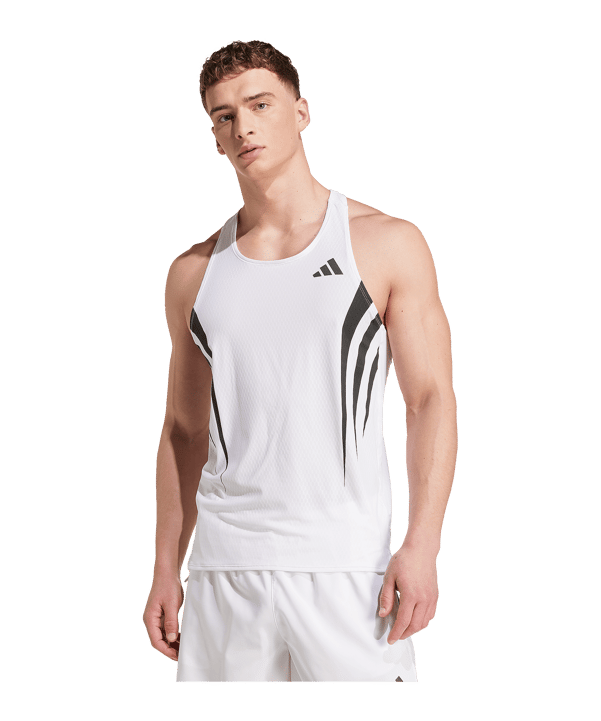 adidas Adizero Archive Runnig Singlet T-Shirt Weiß - weiss