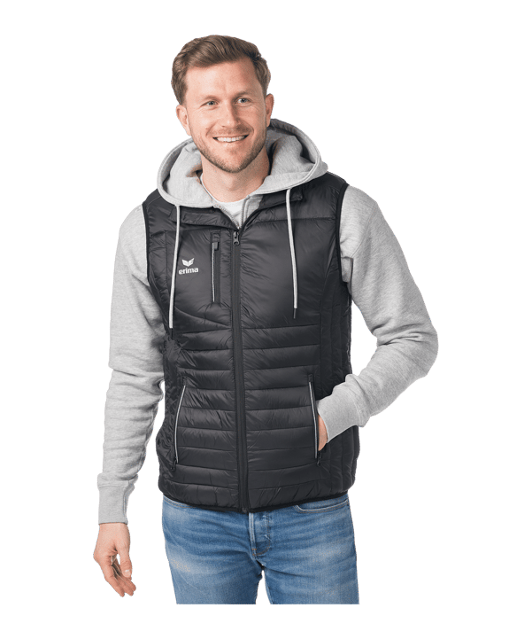Erima CMPT Puffer Weste Schwarz - schwarz