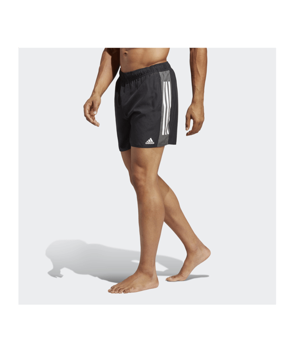 adidas Short Length Colorblock 3-Stripes Swim Shorts Schwarz - schwarz
