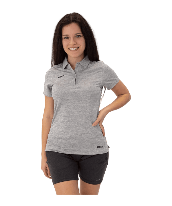 JAKO Premium Basics Poloshirt Damen Grau F40 - grau