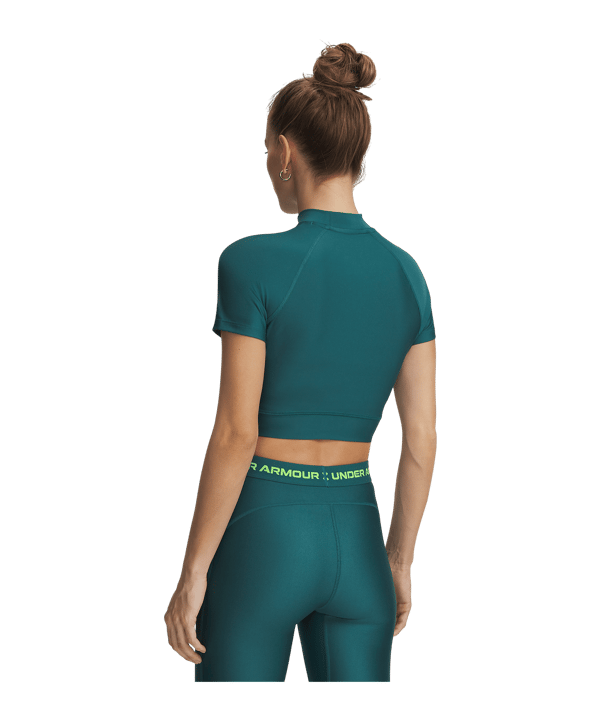 Under Armour HeatGear Crop Mock Damen Grün F338 - gruen