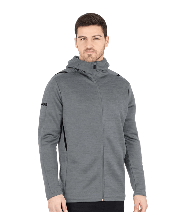 JAKO Challenge Freizeit Kapuzenjacke Grau F531