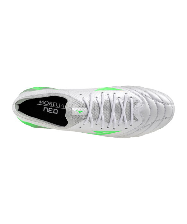 Mizuno Morelia Neo Beta Elite FG Frontier Weiss Grün F37 - weiss