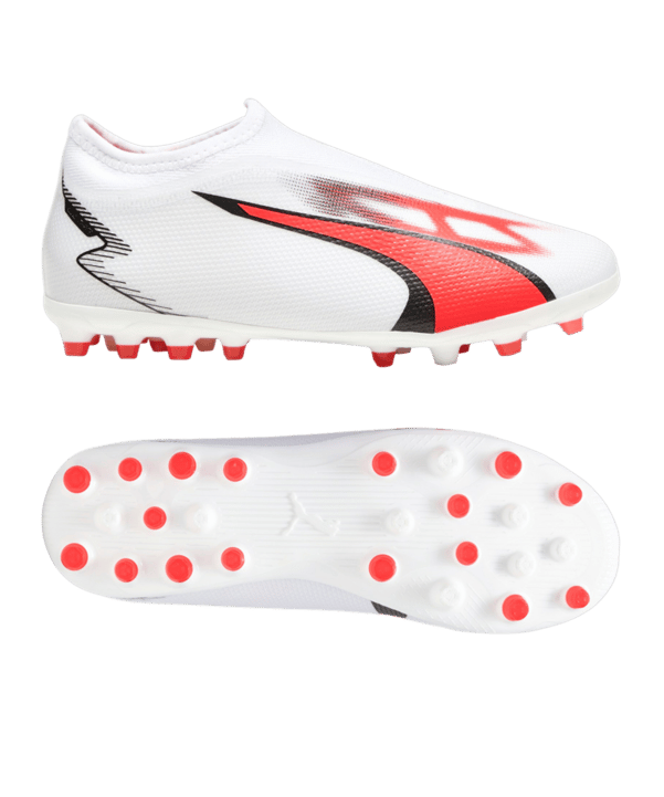 PUMA ULTRA Match LL MG Breakthrough Jr Kids Weiss Rot F01 - weiss
