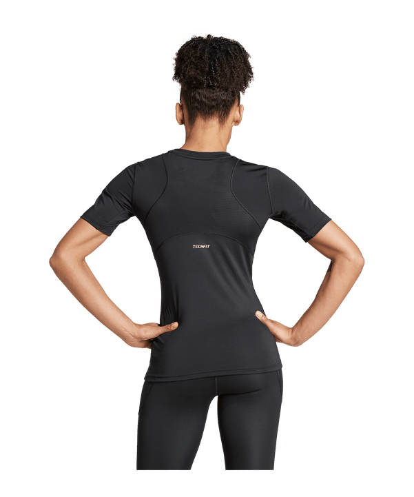 adidas TechFIT Trainingsshirt Dames Zwart - zwart