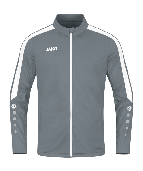 JAKO Power Polyesterjacke Grau Weiss F840 - grau