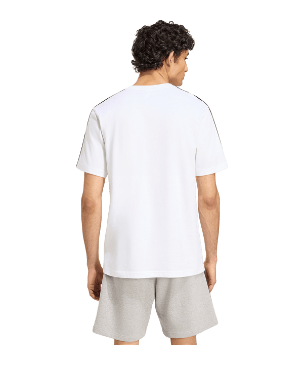 adidas Essentials 3-Stripes Single Jersey Left Chest Branded T-Shirt Weiß - weiss