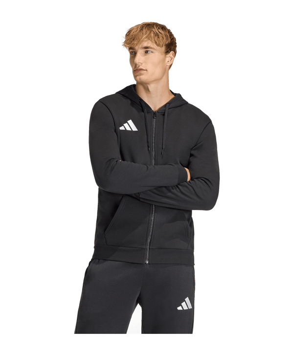 adidas Entrada 26 Kapuzenjacke Schwarz - schwarz