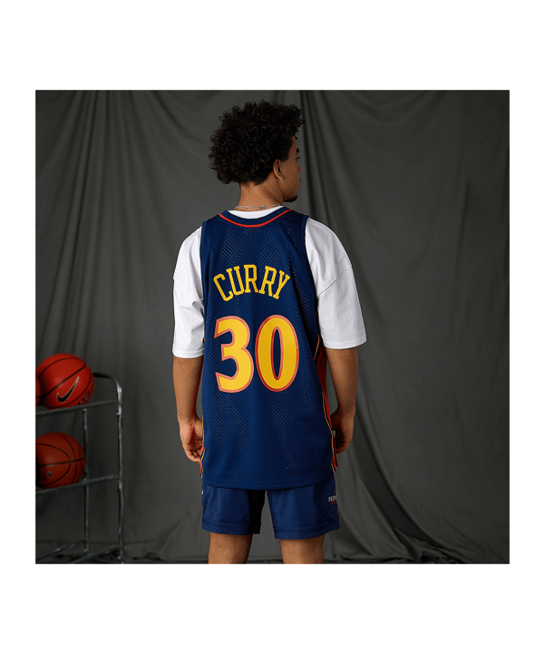 Mitchell and Ness NBA Golden State Warriors 2009-2010 Stephen Curry Shirt Blauw - blauw