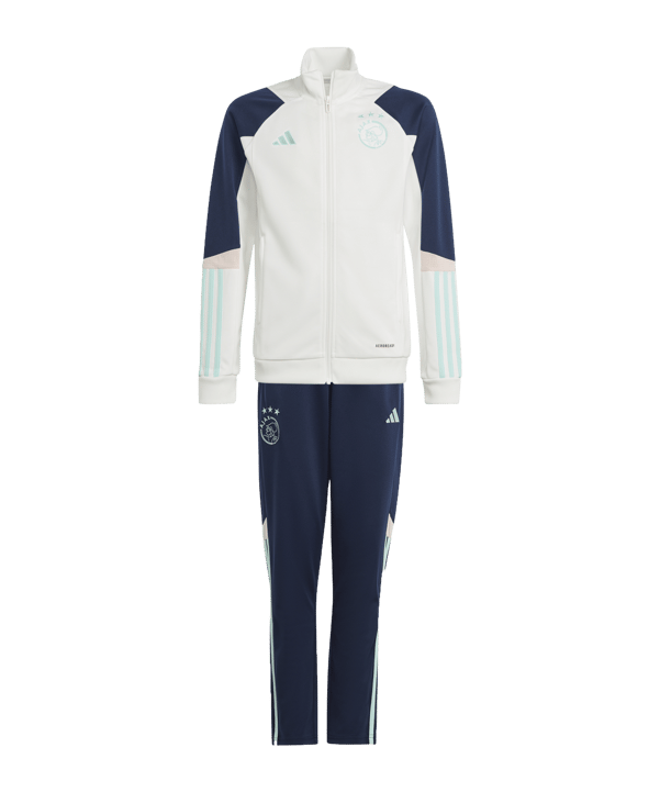 adidas Ajax Amsterdam Trainingsanzug Kids Weiss - weiss