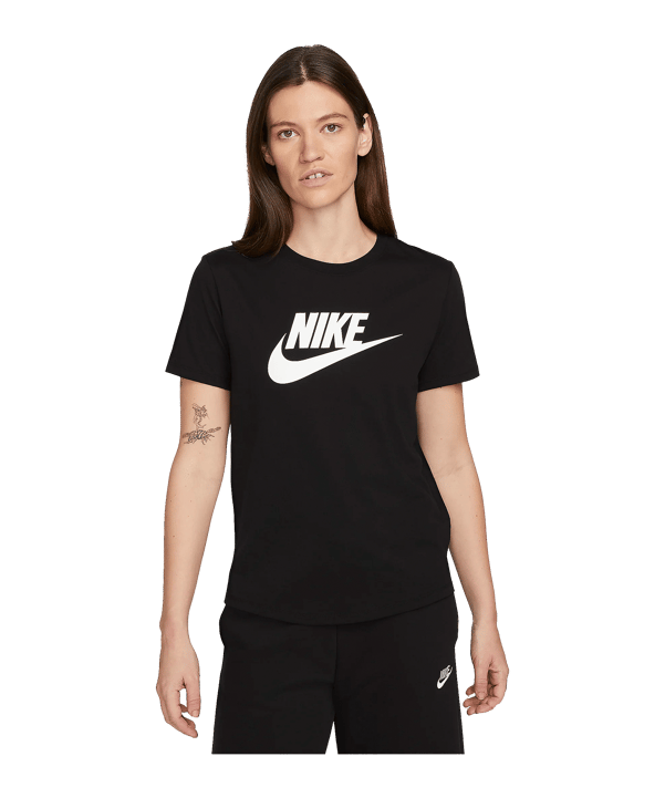 Nike Essentails Logo T-Shirt Damen Schwarz F010 - schwarz