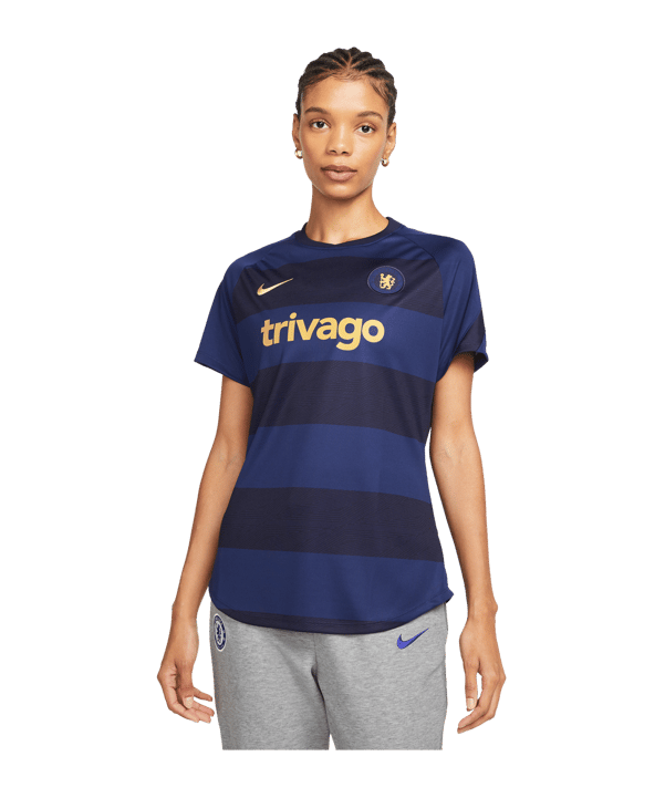 Nike FC Chelsea London Prematch Shirt 2021/2022 Damen Blau F422 - blau
