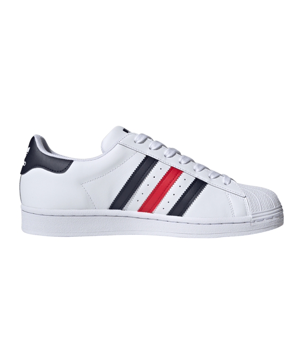 adidas Originals Superstar Weiss Blau Rot - weiss