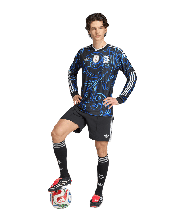 adidas AFA Argentinien Authentic Trikot Langarm Away WM 2026 Schwarz - schwarz