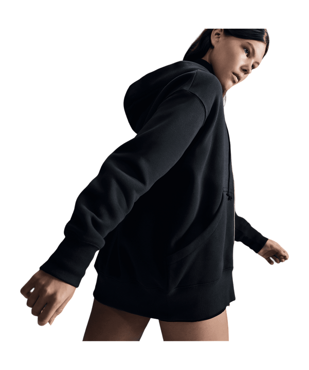 Nike Phoenix Fleece Oversized Jacke Damen Schwarz F010 - schwarz