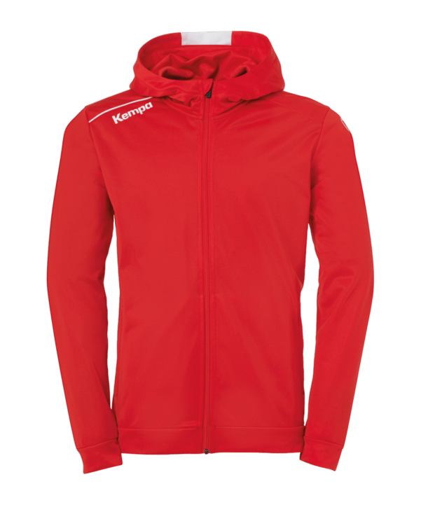 Kempa Player Kapuzenjacke Rot Weiss F03 - rot