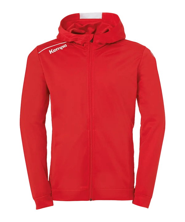 Kempa Player Kapuzenjacke Rot Weiss F03