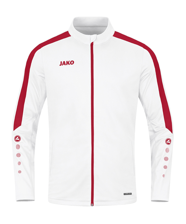 JAKO Power Polyesterjacke Damen Weiss Rot F004 - weiss