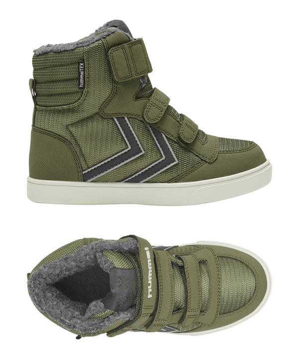 hummel Stadil Super Poly Boot Mid Recycle Sneaker Kids Grün F6086 - gruen