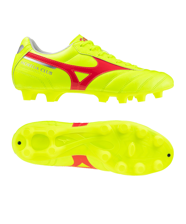 Mizuno Morelia II Club FG Dyna Gelb Rot Silber F45 - gelb