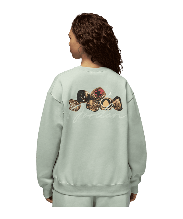 Jordan Brooklyn Fleece Crewneck Sweatshirt Damen Grün F017 - gruen