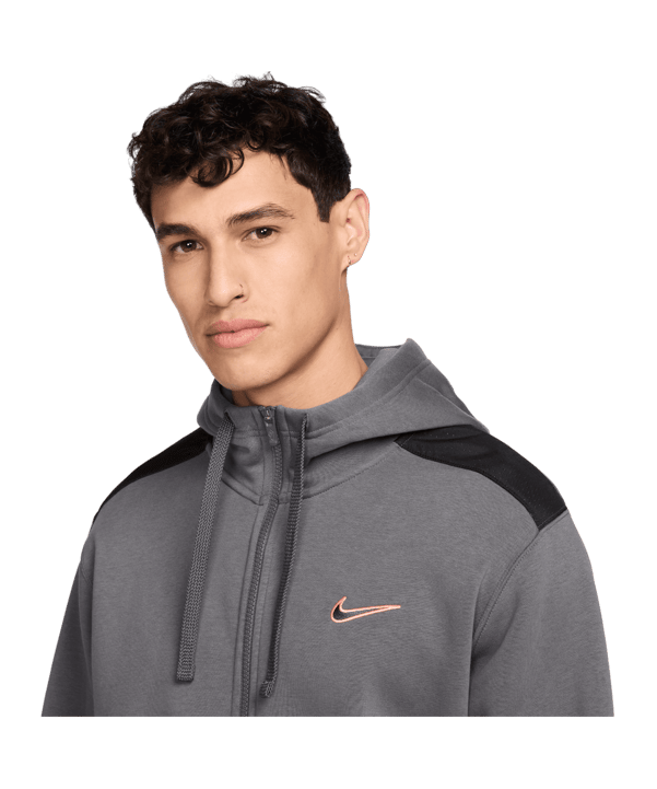Nike Fleece Kapuzenjacke Grau F068 - grau