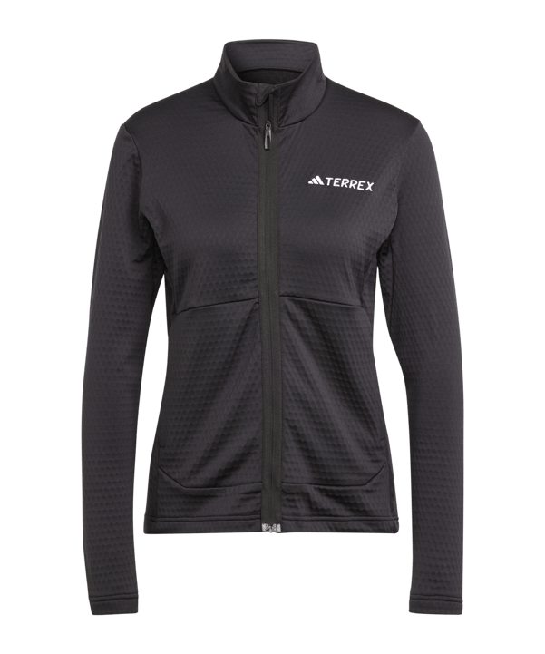 adidas Terrex Fleece Jacke Damen Schwarz Black - schwarz