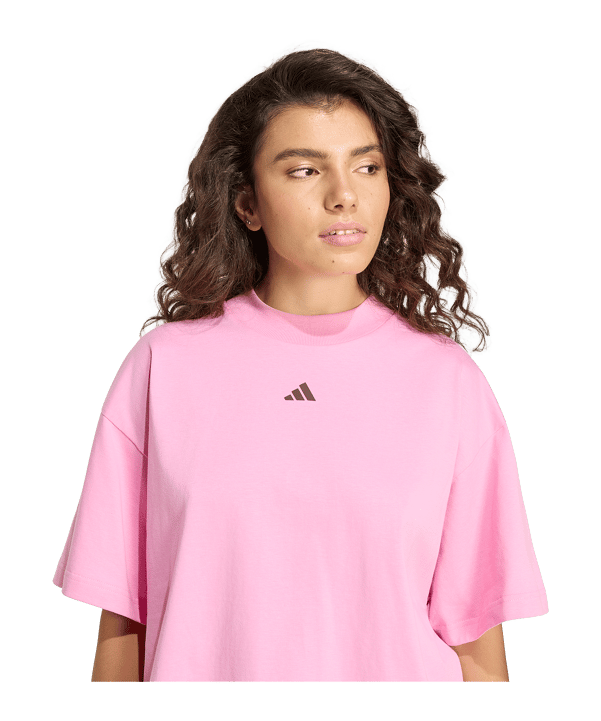 adidas 3 Stripes Studio T-Shirt Damen Rosa - rosa