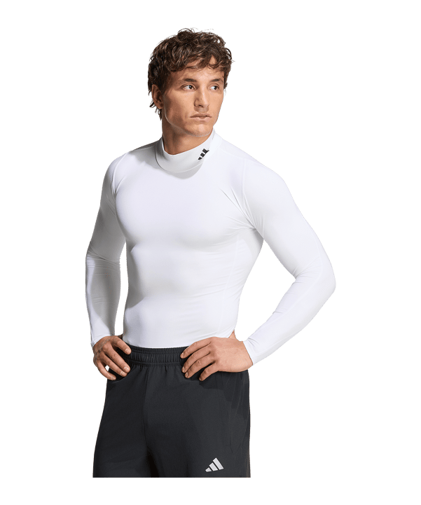 adidas Training Mockneck Manica Lunga Bianco - bianco