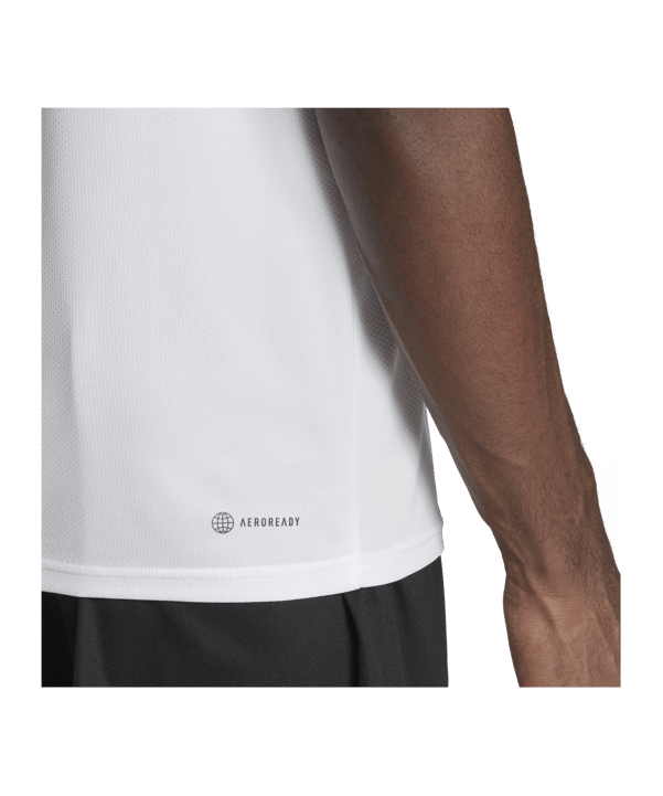 adidas Base 3-Stripes T-Shirt Weiss Schwarz - weiss