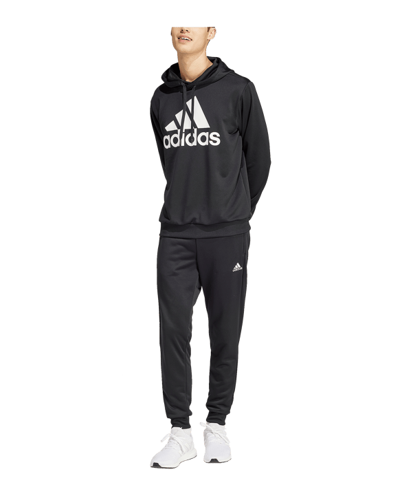 adidas Hooded Freizeitanzug Schwarz - schwarz