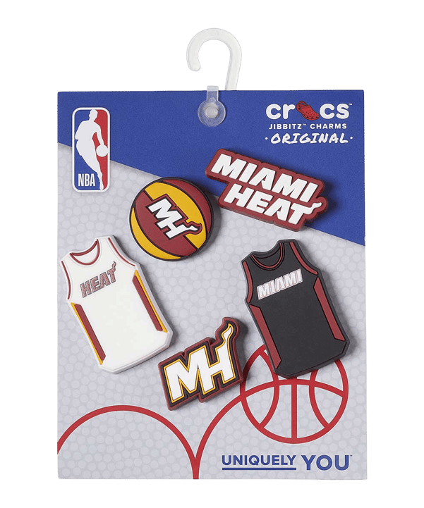 Crocs Nba Miami Heat Jibbitz 5Er Pack Pin Pin Schwarz - schwarz