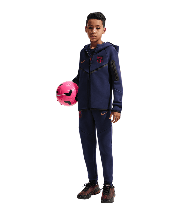 Nike FC Barcelona Tech Fleece Jas met capuchon Kinderen Blauw K498 - blauw