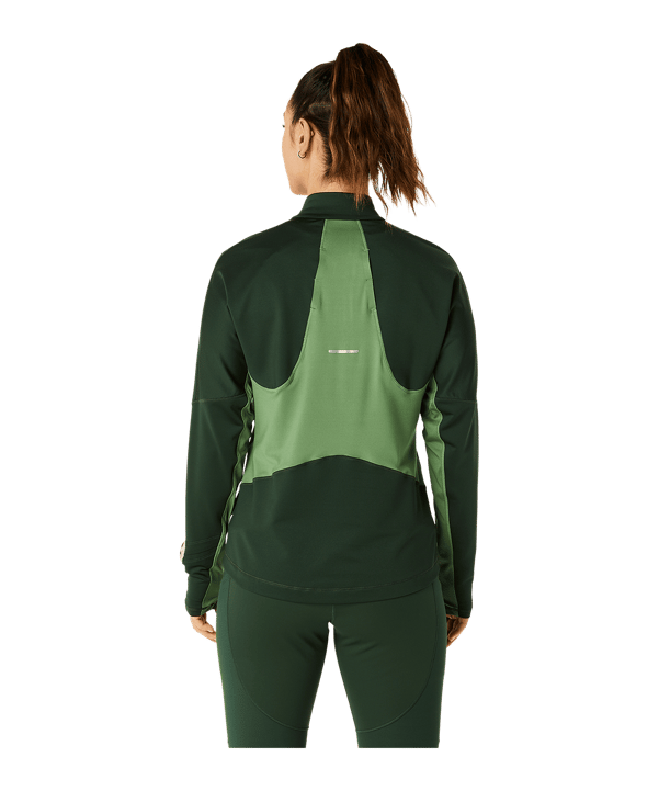 Asics WinterRun HalfZip Sweatshirt Damen Grün F300 - gruen