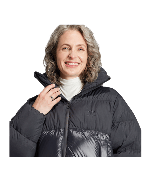 adidas Originals Cropped Daune Jacke Damen Schwarz - schwarz