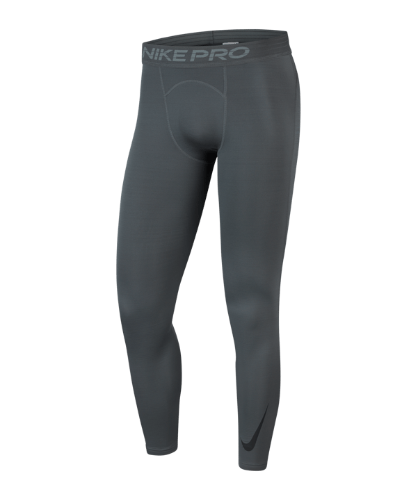 Nike Pro Warm Tight Tall Grau Schwarz F068 - grau