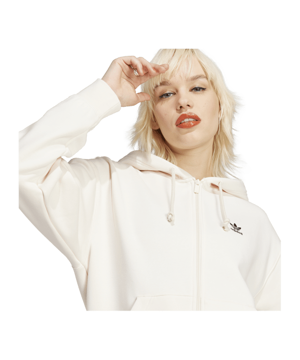 adidas Originals Fleece Jacke Damen Beige - beige