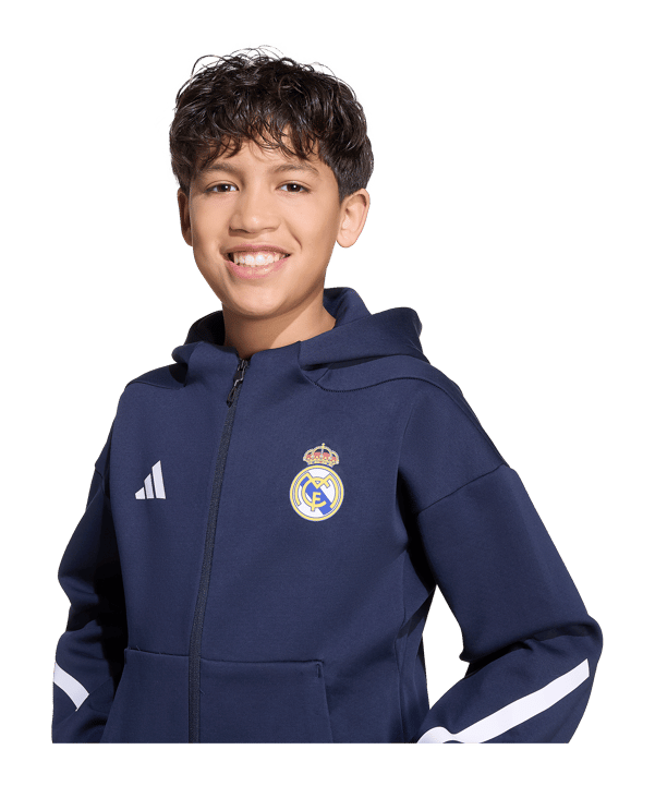 adidas Real Madrid Anthem Jacke Kids Blau - blau