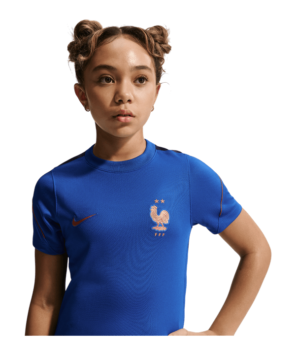 Nike FFF Frankreich Trainingsshirt Kids Blau F480 - blau