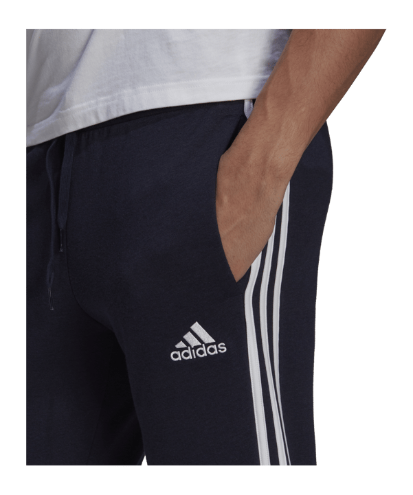 adidas Essentials Fleece Fitted 3-Stripes Pants Blue - blau