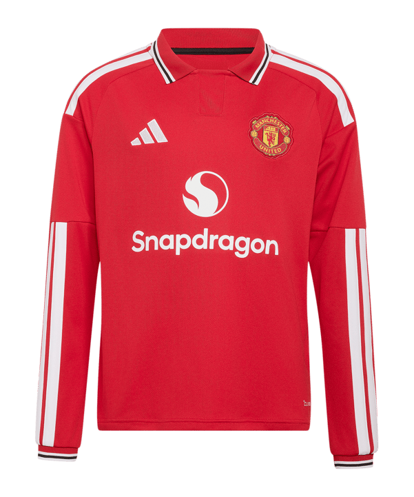 adidas Manchester United Trikot Langarm Home 2026/2027 Kinder Rot - rot