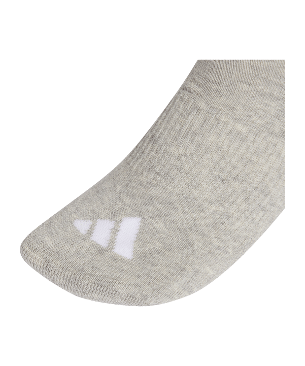 adidas 3 Stripes Mid Cut 3er Pack Socken Grau - grau